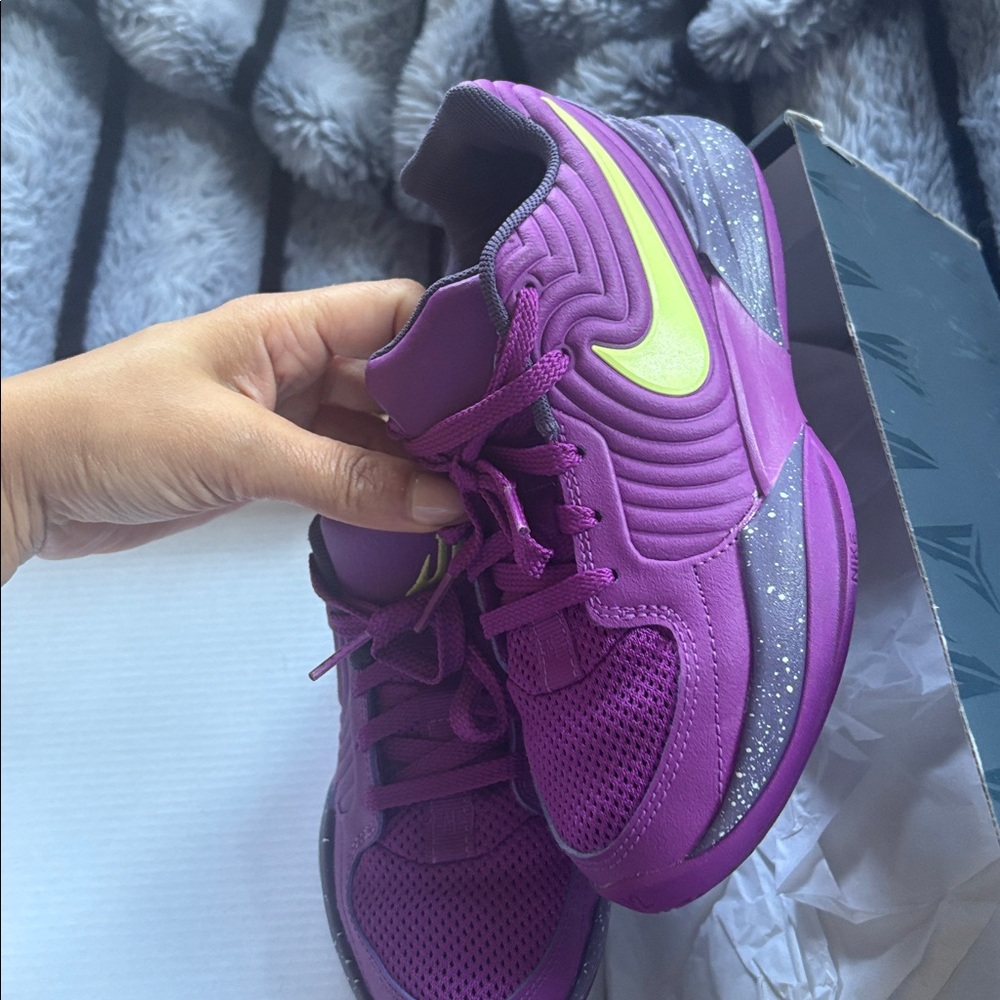 Purple and Green Athletic Sneakers